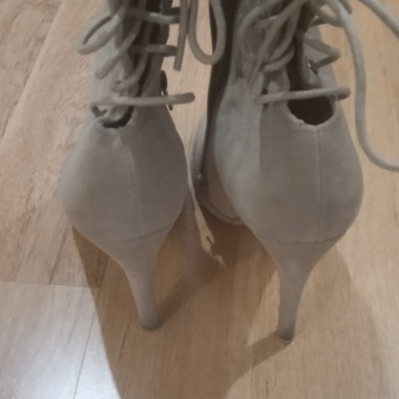 Faux Suede Lace Back Bootie - Picture 4 of 5